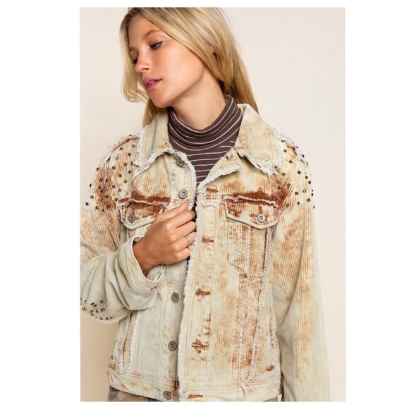 𝅺CORDUROY Relaxed Fit Studded Jacket - Picture 10 of 15